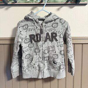 Carter's Zip Up Hoodie | 24M | Grey Lion Print